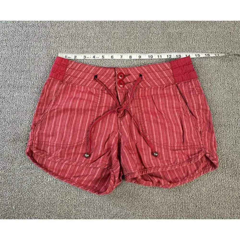 Prana Shorts Red‎ Vini Striped Casual Sunwashed Size 0